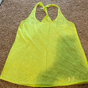 Good conditions size small under Armour electric yellow Racerback tank